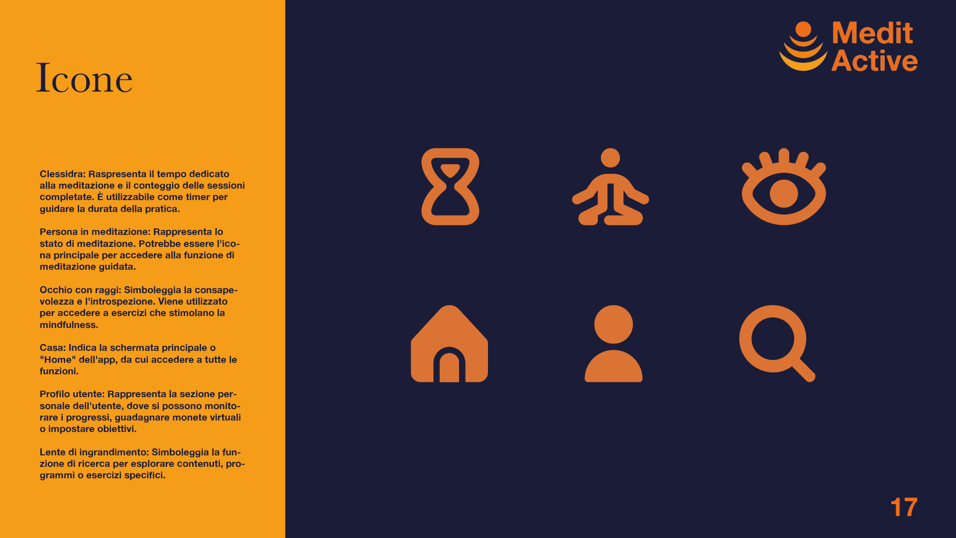 Set di icone per il brand MeditActive